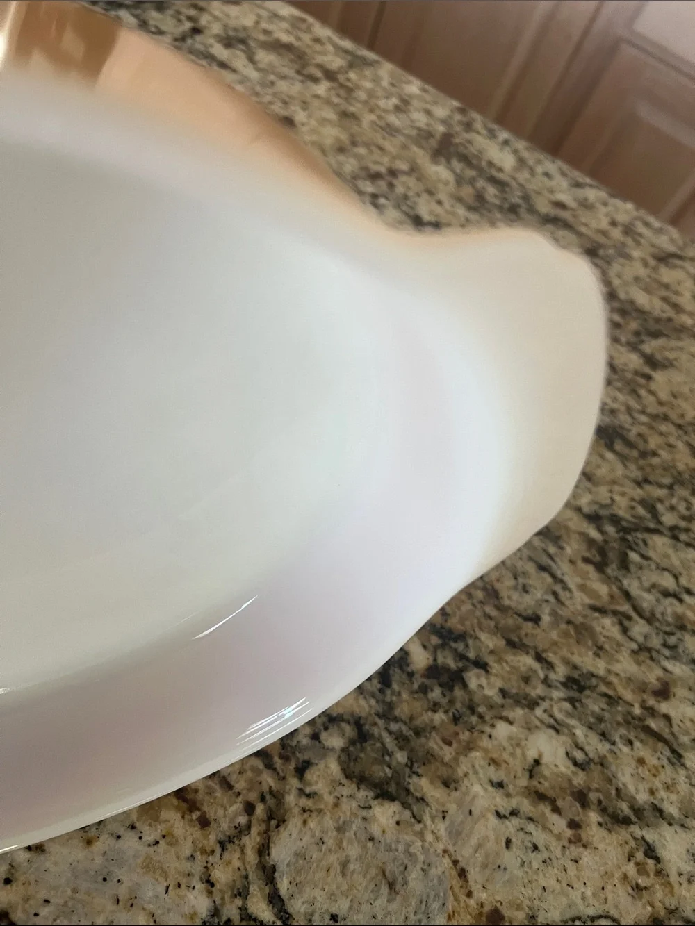 Fire King White and Cream Round Baking Dish with Handles - 8 inches